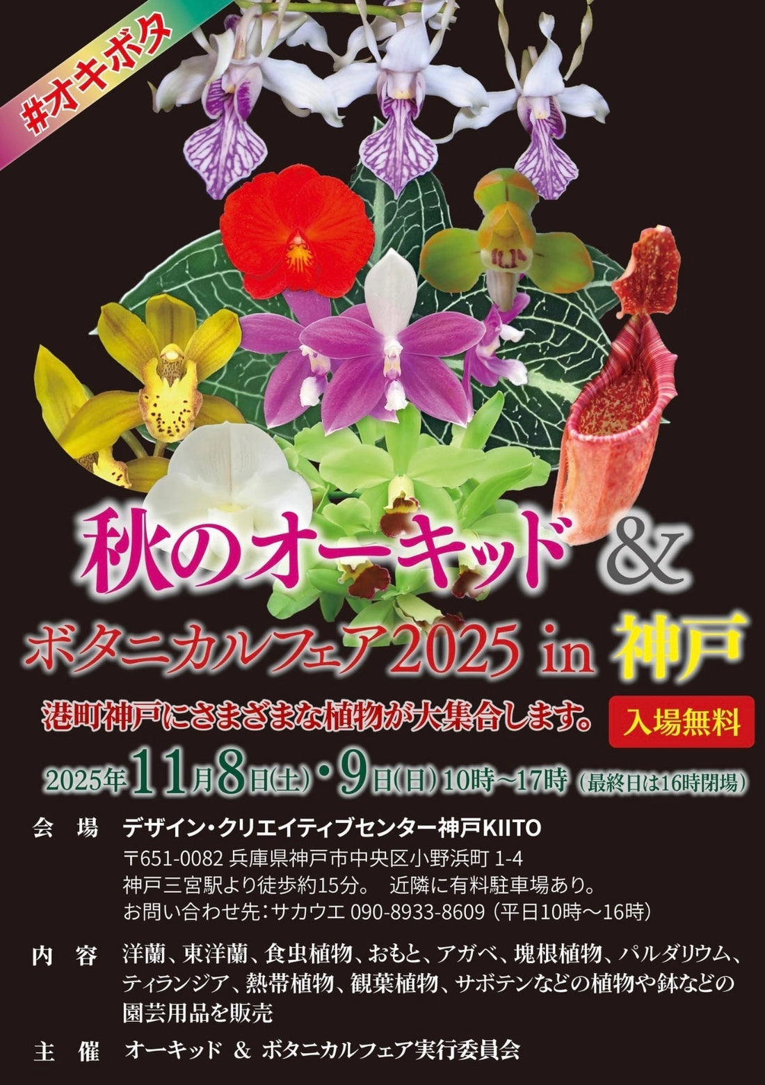 11月8日(土)・9日(日)秋のオーキッド＆ボタニカルフェア2025 in 神戸に初出店します！